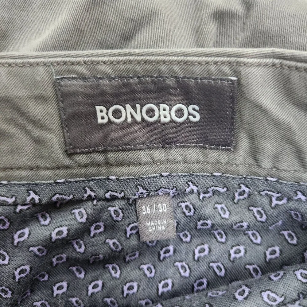 Bonobos Grey Chino Pants Slim Trousers Career Business Casual Men's 36x30